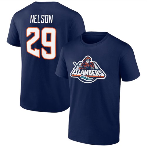Men's New York Islanders #29 Brock Nelson Navy T-Shirt